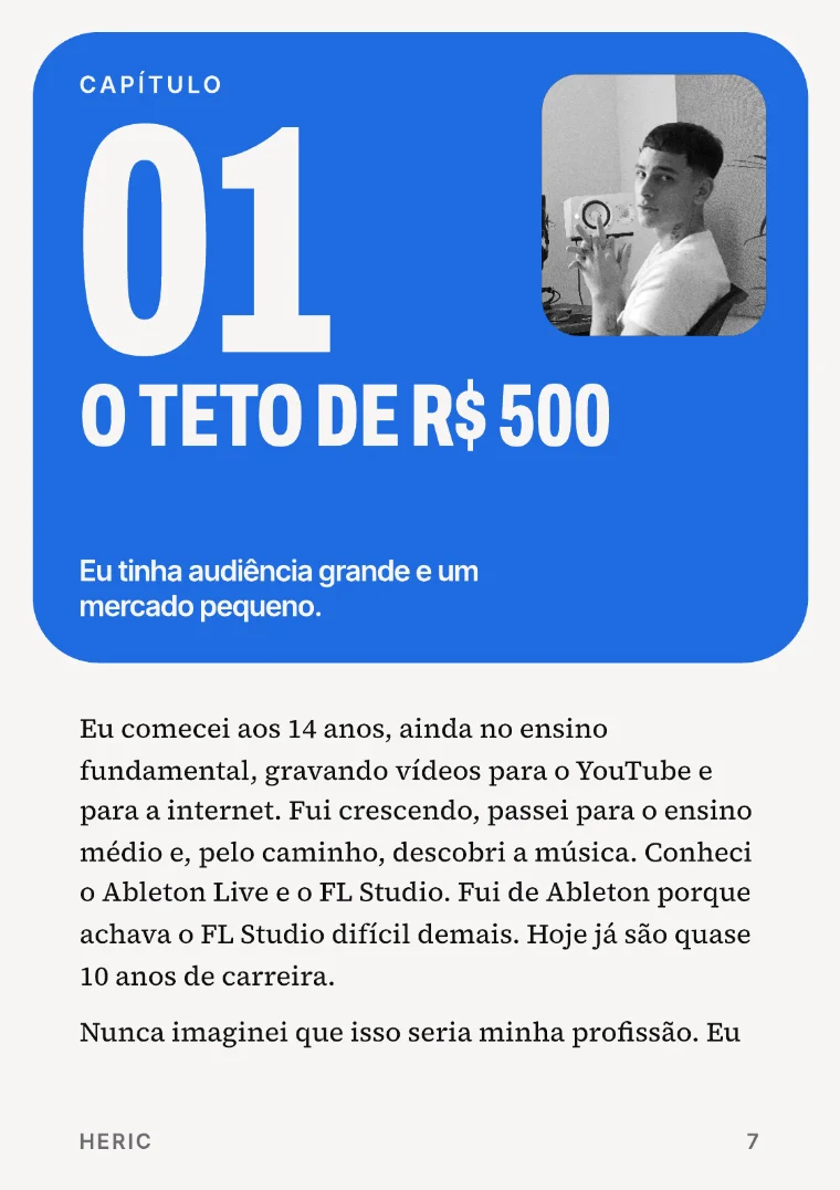Página do capítulo 01, O teto de R$ 500