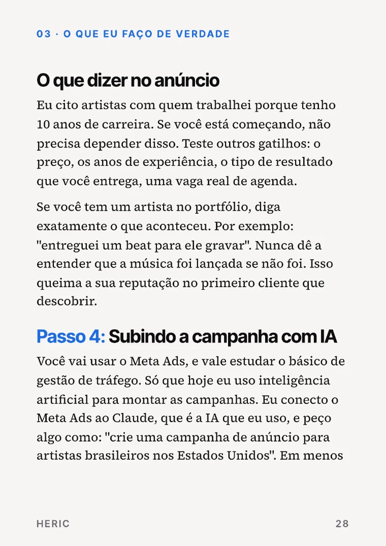 Página sobre o anúncio e o Passo 4