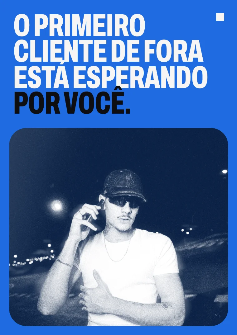 Página com a frase O primeiro cliente de fora está esperando por você